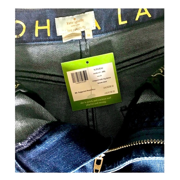 NWT Kate Spade Wide Leg Broome Street Jeans Sz 24 - Picture 9 of 13
